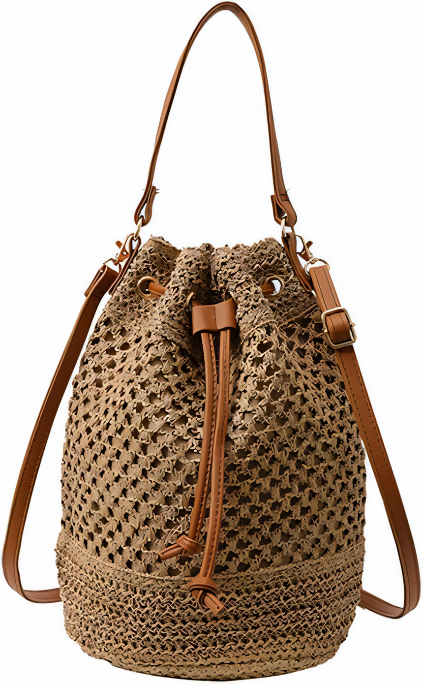 Woven fabric handbag